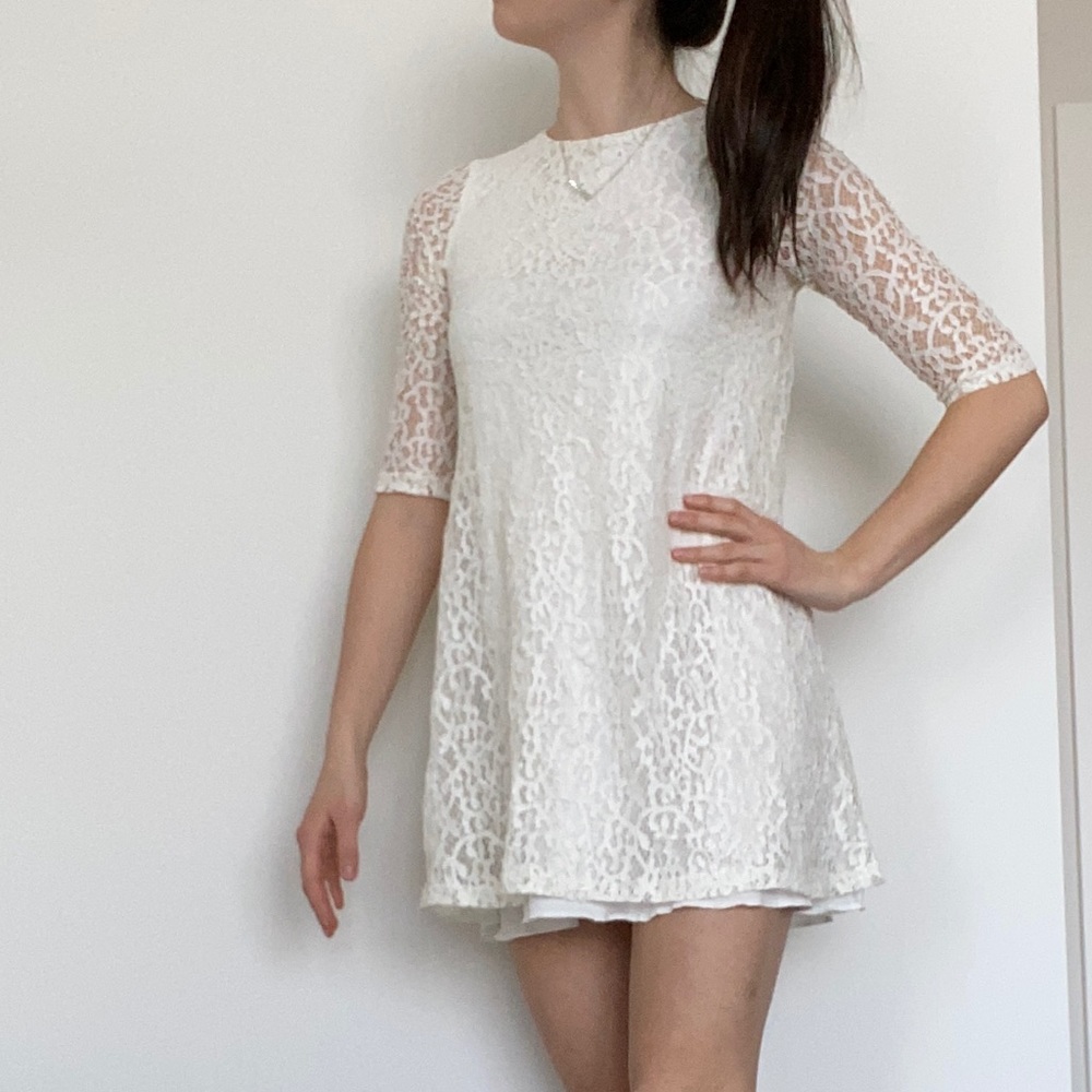 Asos petite - White lace dress